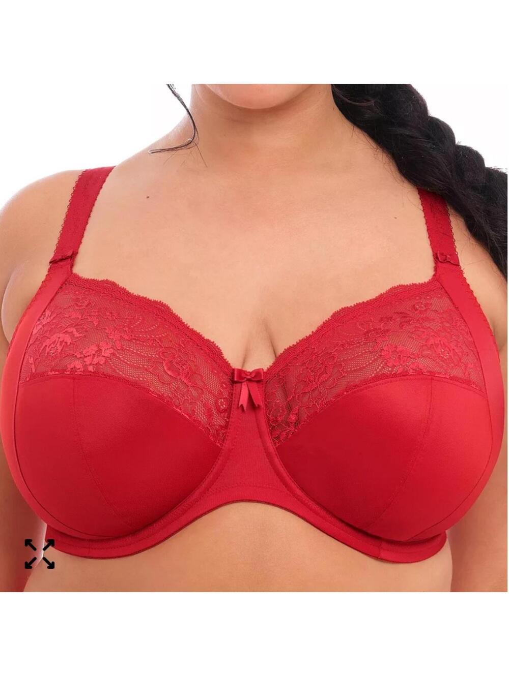 ELOMI Morgan red full figure bust US 40I underwire stretch support #EL4111 New